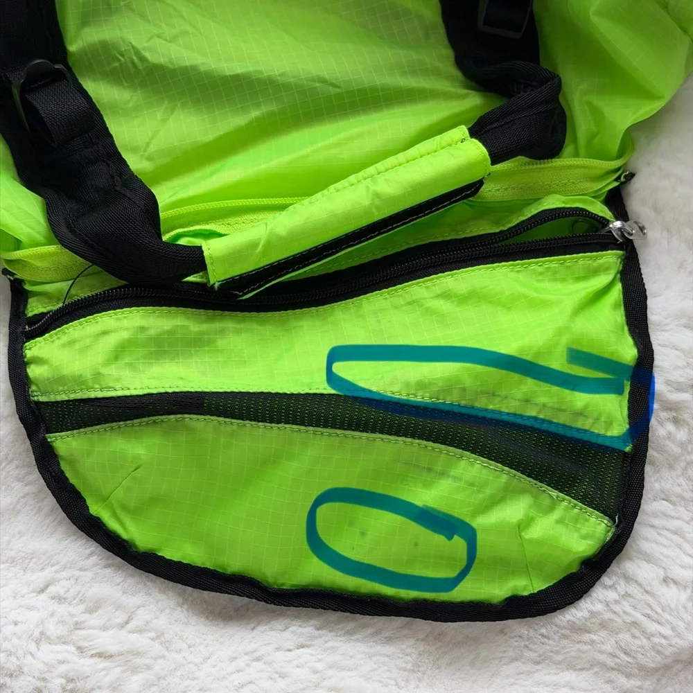RLX Ralph Lauren Neon Green and Black Sport Packable Duffel Lightweight Bag
